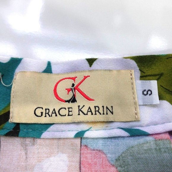 VINTAGE Hawaiian Skirt Small Mini Pleated Swing Tiki Pin Up Beach GRACE KARIN - Picture 3 of 7